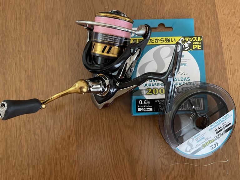 船用PEラインに巻き替え