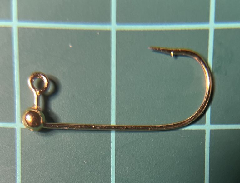 土肥富のNo.JGH67 Jig Hook 67 #4 金+FC+ケイムラ 0.56mm+タングステンビーズ2.8mm(0.2g)
