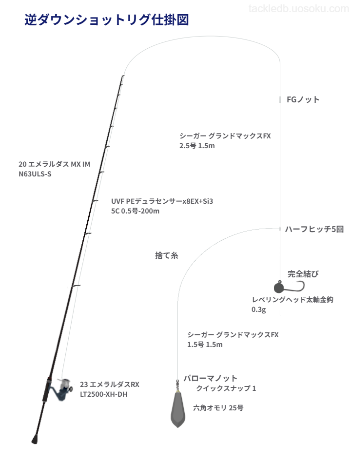 逆ダウンショットリグ